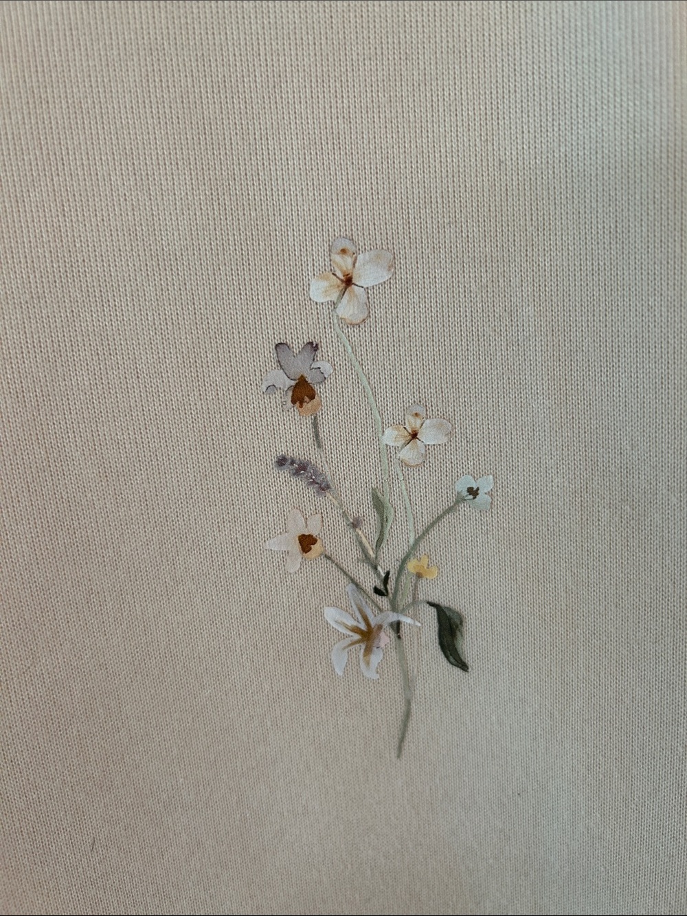 Cream Floral Hoodie Sweatshirt - Picture 4 of 4
